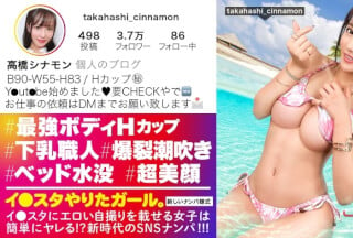 390JNT-055 【最強Hカップ】イ●スタにエロい自撮りを載せる、Hカップ下乳職人をSNSナンパ！！鍛え上げたチョイ割れ腹筋と美爆乳